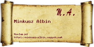 Minkusz Albin névjegykártya
